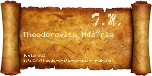 Theodorovits Mária névjegykártya
