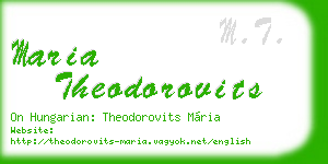 maria theodorovits business card
